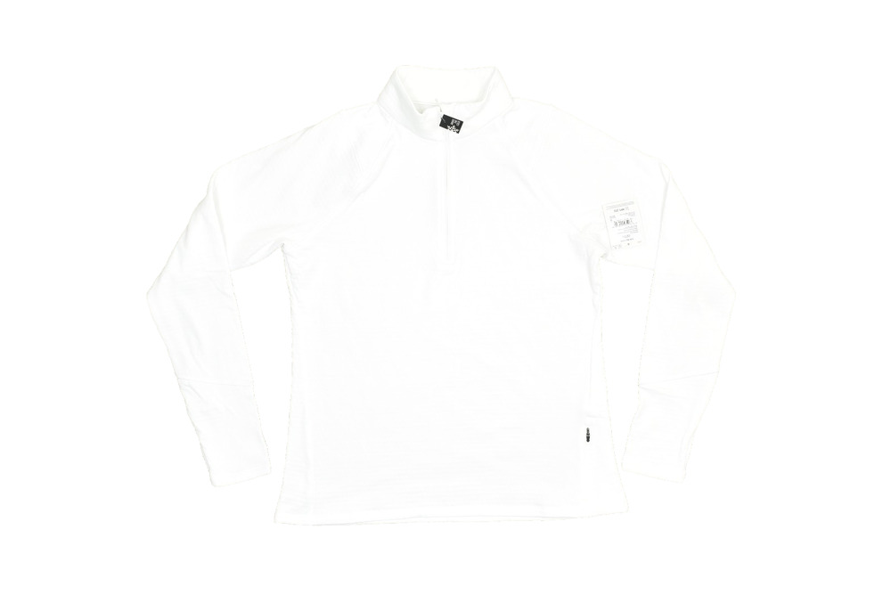 NEW DSG Women Size L Fleece Grid 1/4 Zip Pullover Athletic Top White Long Sleeve